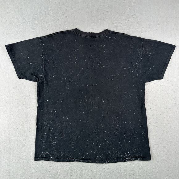Vtg‎ 90s 3D Emblem Wolf T-Shirt Men’s XL Black AOP Short Sleeve Winter Galaxy - Picture 16 of 16